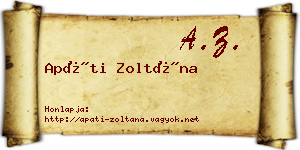 Apáti Zoltána névjegykártya